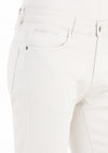 Ekru Düz Dokuma Slim Fit Casual Pamuk Karışımlı Pantolon
