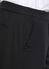 Siyah Düz Dokuma Jogging Fit Casual Pamuk Karışımlı Pantolon