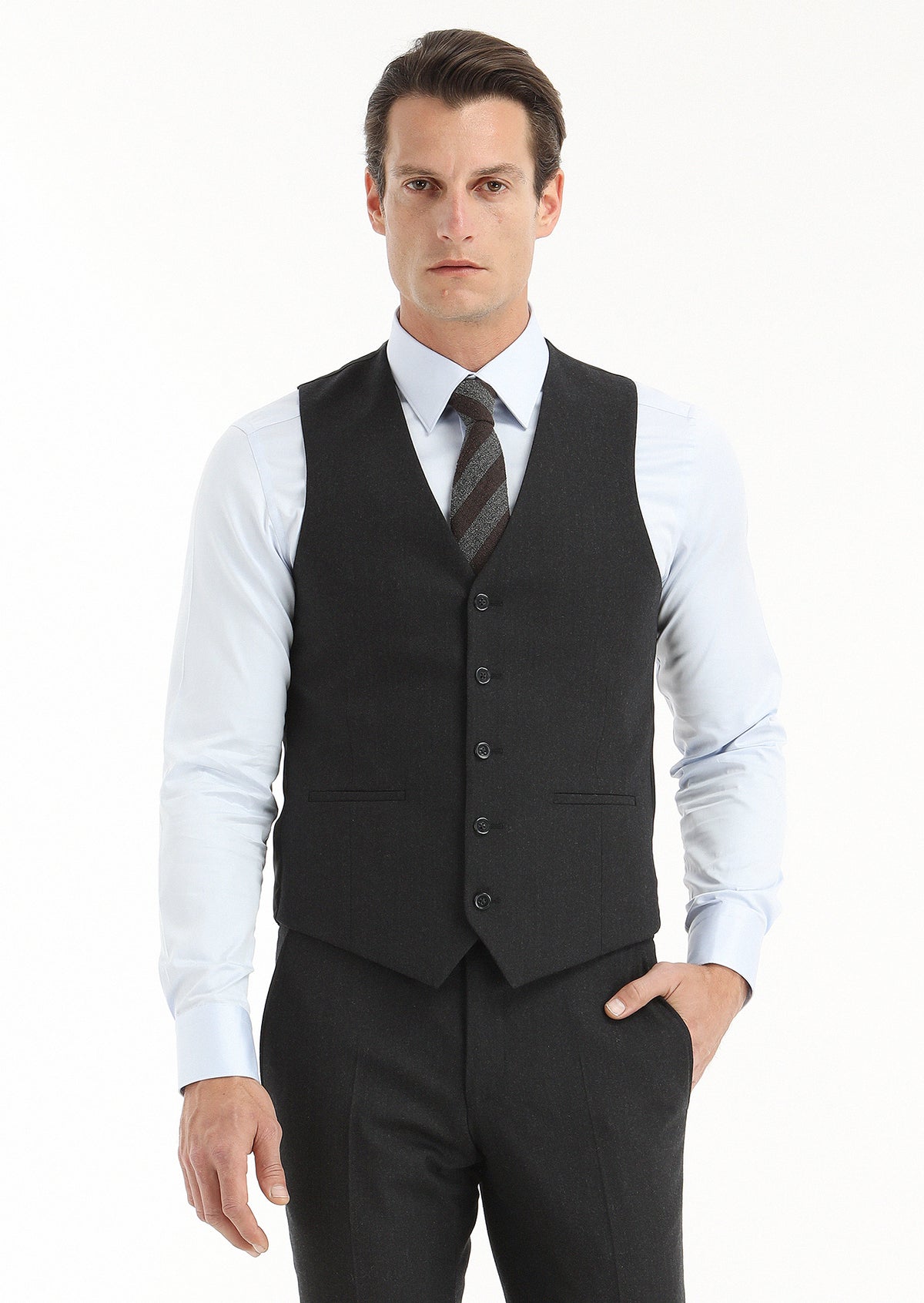 Mavi Düz Slim Fit Uzun Dokuma Klasik %100 Pamuk Gömlek