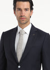 Lacivert Çizgili Thin&taller Slim Fit %100 Yün Takım Elbise