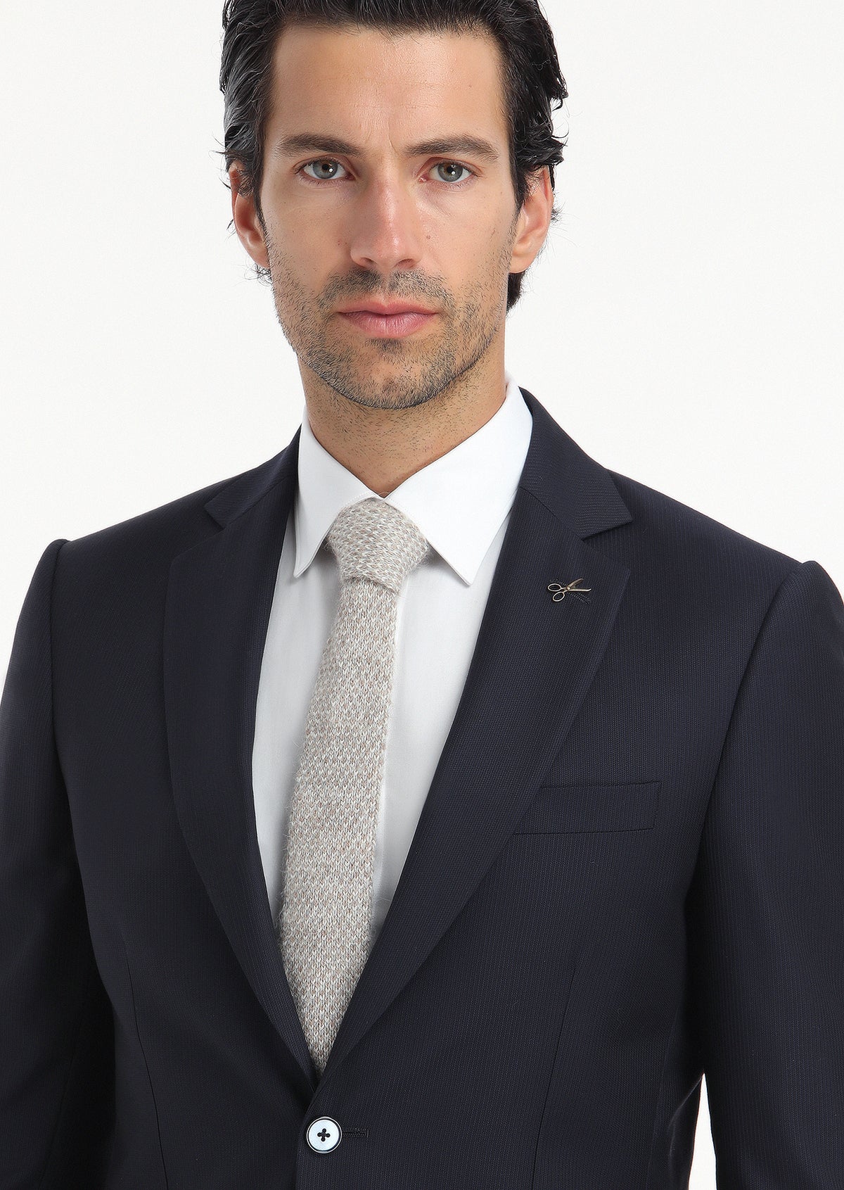Lacivert Çizgili Thin&taller Slim Fit %100 Yün Takım Elbise