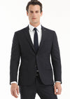 Lacivert Çizgili Zeroweight Slim Fit Yün Karışımlı Takım Elbise