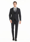 Lacivert Çizgili Zeroweight Slim Fit Yün Karışımlı Takım Elbise