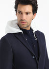 Lacivert Regular Fit Kelebek Yaka Casual Örme Palto