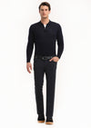 Lacivert Düz Dokuma Slim Fit Casual Pamuk Karışımlı Pantolon