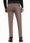 Açık Kahve Düz Dokuma Slim Fit Casual Pamuk Karışımlı Pantolon