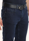 İndigo Düz Slim Fit Denim Pamuk Karışımlı Pantolon
