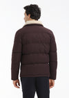 Bordo Regular Fit Dik Yaka Dokuma Mont