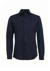 Lacivert Çizgili Slim Fit Uzun Casual %100 Pamuk Gömlek