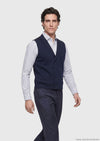 Lacivert Regular Fit Kelebek Yaka Casual Örme Triko Yelek