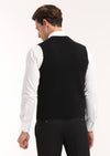 Siyah Regular Fit V Yaka Casual Örme Triko Yelek