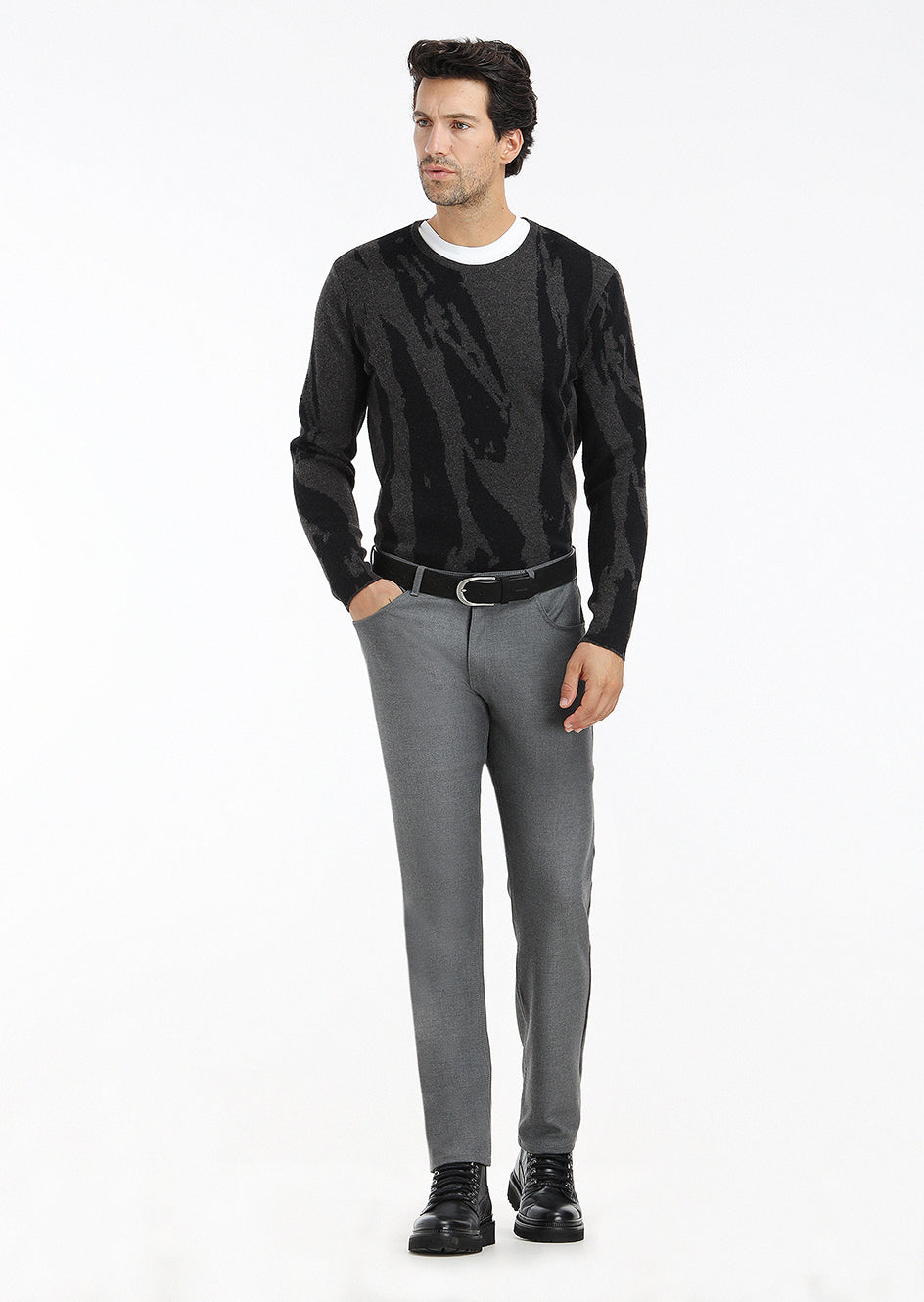 Grey Knitwear Sweatshirt