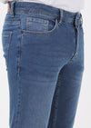 Mavi Düz Slim Fit Denim Pamuk Karışımlı Pantolon