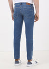 Mavi Düz Slim Fit Denim Pamuk Karışımlı Pantolon
