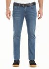 İndigo Düz Slim Fit Denim Pamuk Karışımlı Pantolon