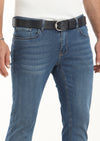 İndigo Düz Slim Fit Denim Pamuk Karışımlı Pantolon