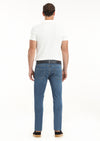 İndigo Düz Slim Fit Denim Pamuk Karışımlı Pantolon