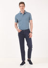 Lacivert Düz Dokuma Slim Fit Casual Pamuk Karışımlı Pantolon