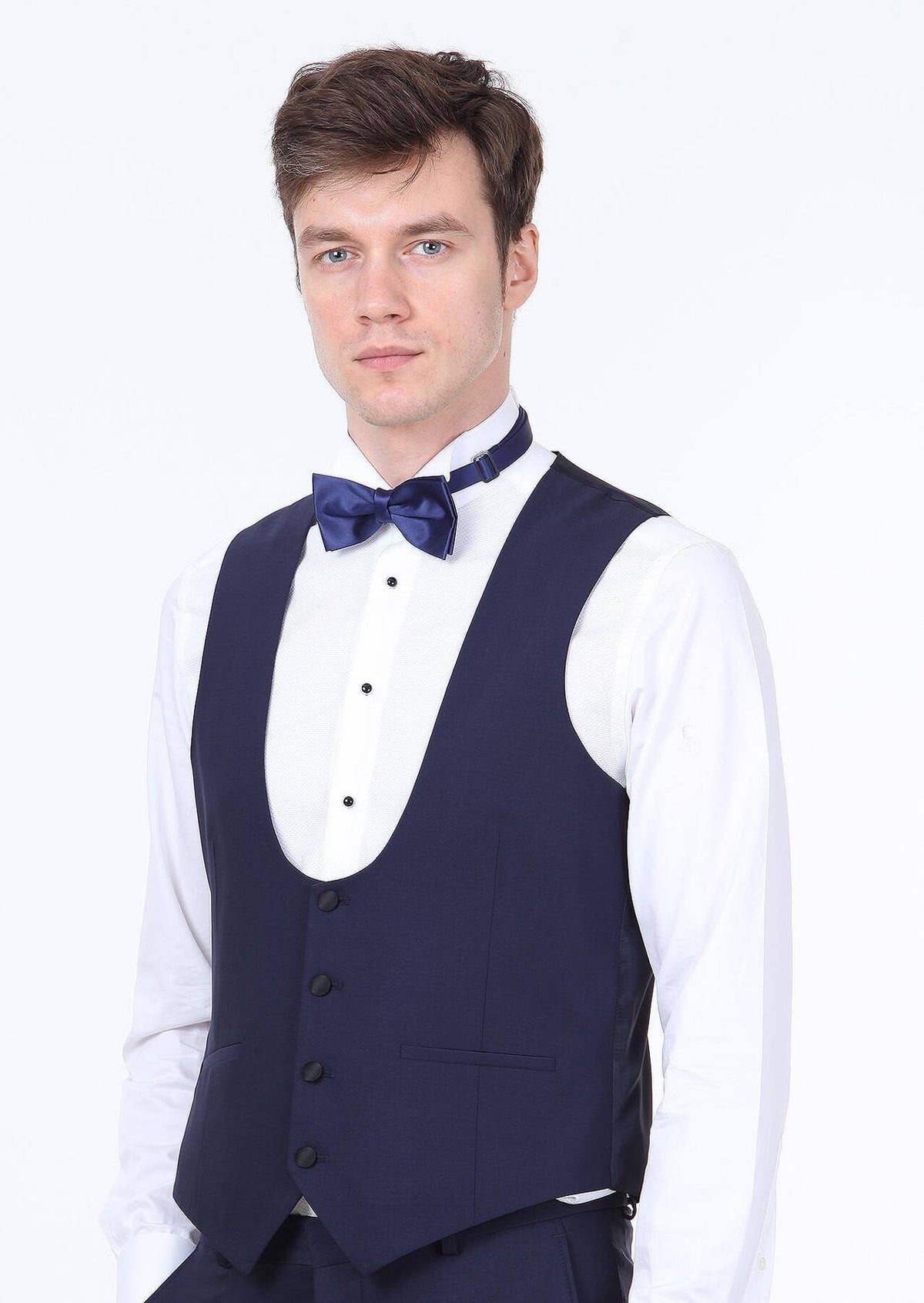 Saks Slim Fit Kelebek Yaka Klasik Yelek