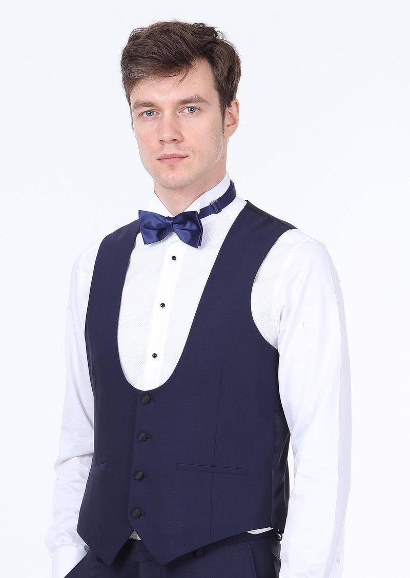Saks Slim Fit Kelebek Yaka Klasik Yelek