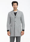 Gri Regular Fit Kruvaze Yaka Casual Örme Palto