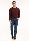 Lacivert Düz Slim Fit Denim Pamuk Karışımlı Pantolon