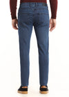 Lacivert Düz Slim Fit Denim Pamuk Karışımlı Pantolon