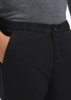 Siyah Düz Dokuma Jogging Fit Casual Pamuk Karışımlı Pantolon