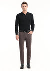 Açık Kahve Fitilli Dokuma Slim Fit Kadife Casual Pamuk Karışımlı Pantolon