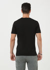 Siyah Düz Bisiklet Yaka %100 Pamuk T-Shirt