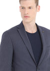 Mavi Çizgili Zeroweight Slim Fit Yün Karışımlı Takım Elbise