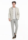 Bej Mikro Shirt Shoulder Slim Fit %100 Keten Ceket