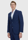 Lacivert Çizgili Modern Fit %100 Yün Takım Elbise