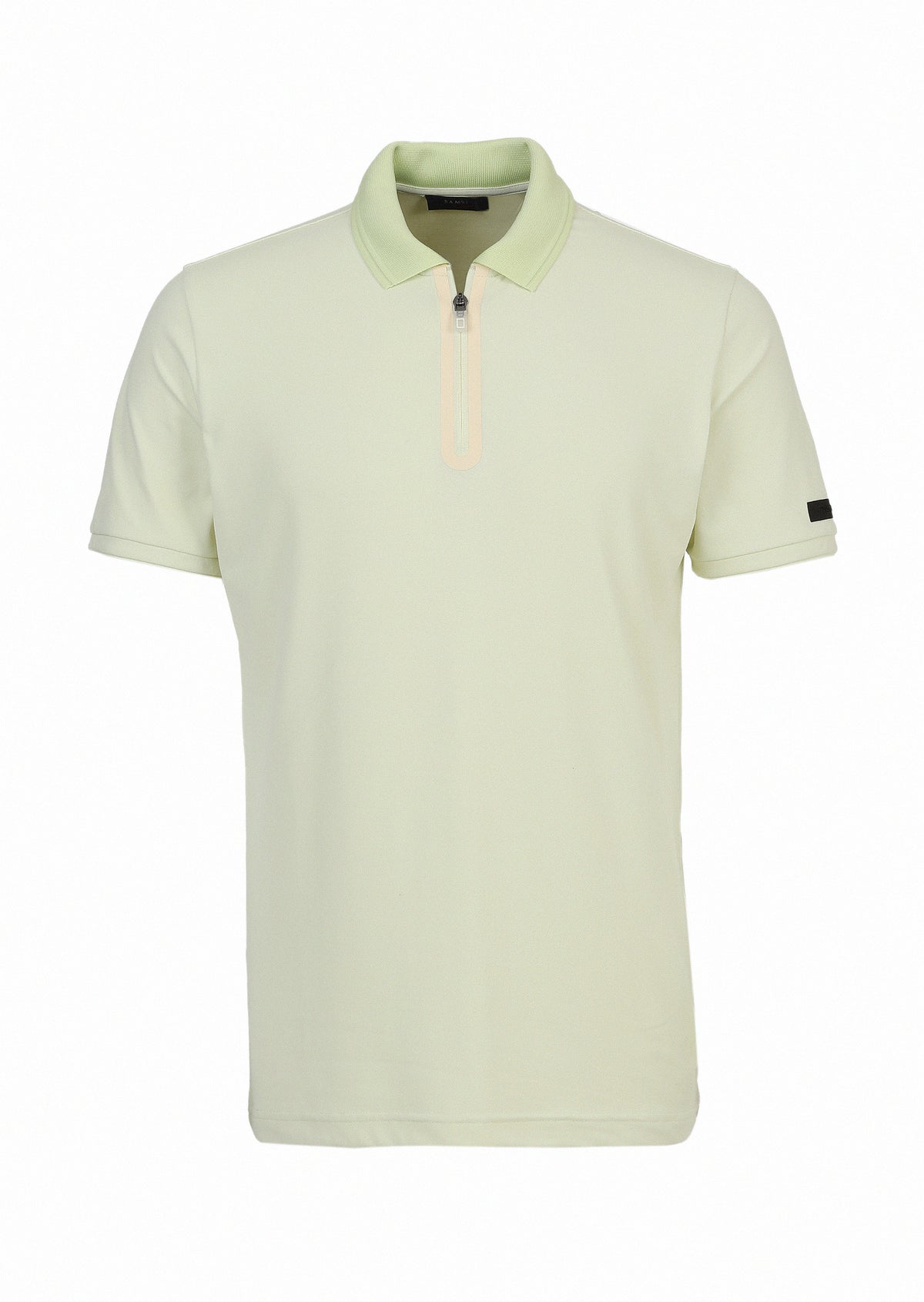 Sarı Baskılı Polo Yaka Pamuk Karışımlı T-Shirt
