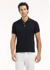 Lacivert Jakarlı Polo Yaka %100 Pamuk T-Shirt