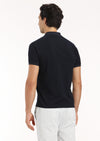 Lacivert Jakarlı Polo Yaka %100 Pamuk T-Shirt
