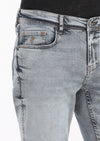 Mavi Düz Slim Fit Denim Pamuk Karışımlı Pantolon