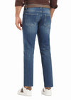 İndigo Düz Slim Fit Denim Pamuk Karışımlı Pantolon