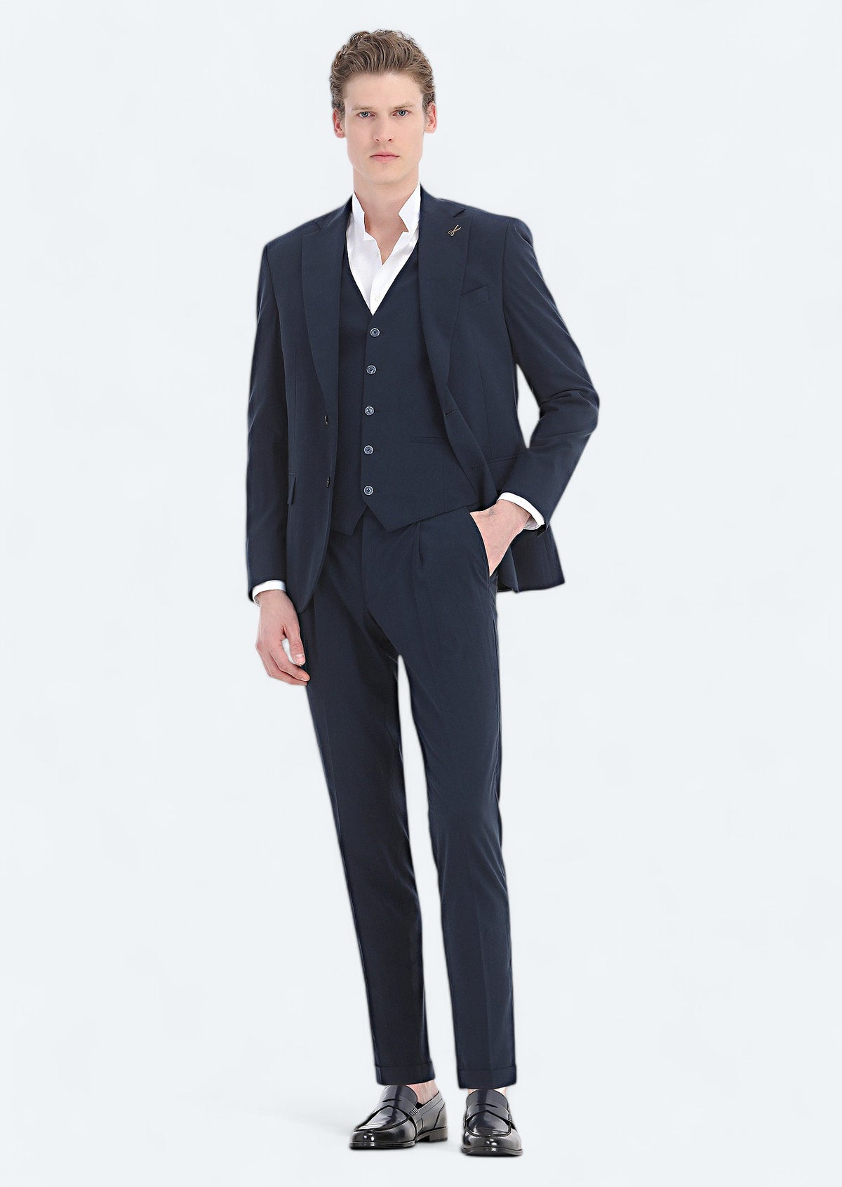 Beyaz Düz Slim Fit Uzun Dokuma Klasik Pamuk Karışımlı Gömlek