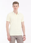 Sarı Baskılı Polo Yaka %100 Pamuk T-Shirt