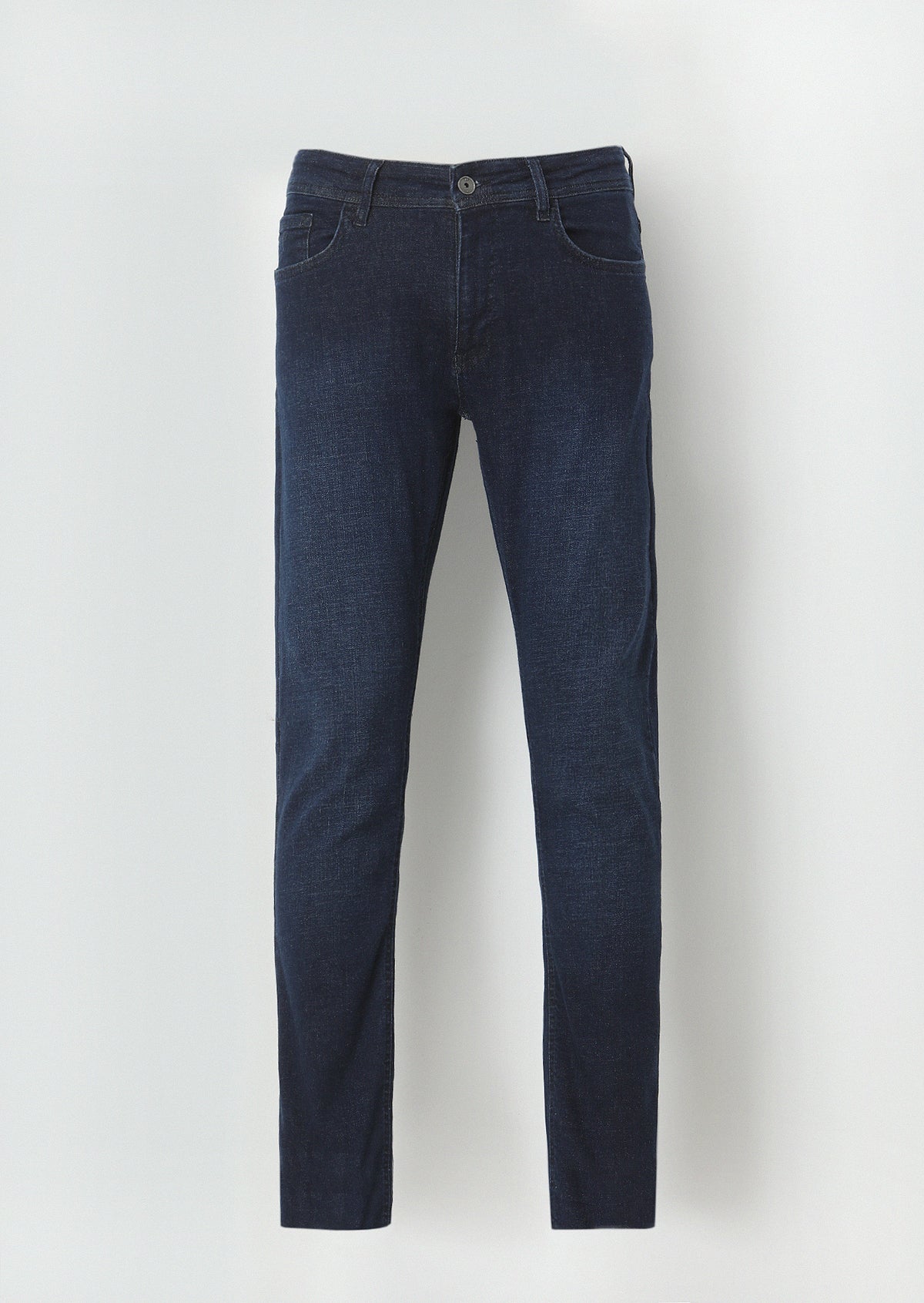 İndigo Düz Slim Fit Denim Pamuk Karışımlı Pantolon