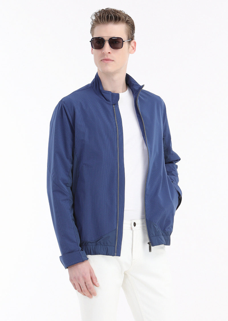 Saks Regular Fit Dik Yaka Casual Dokuma Mont