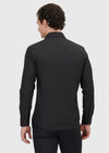 Siyah Düz Slim Fit Uzun Dokuma Klasik Pamuk Karışımlı Gömlek