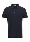 Lacivert Jakarlı Polo Yaka Pamuk Karışımlı T-Shirt
