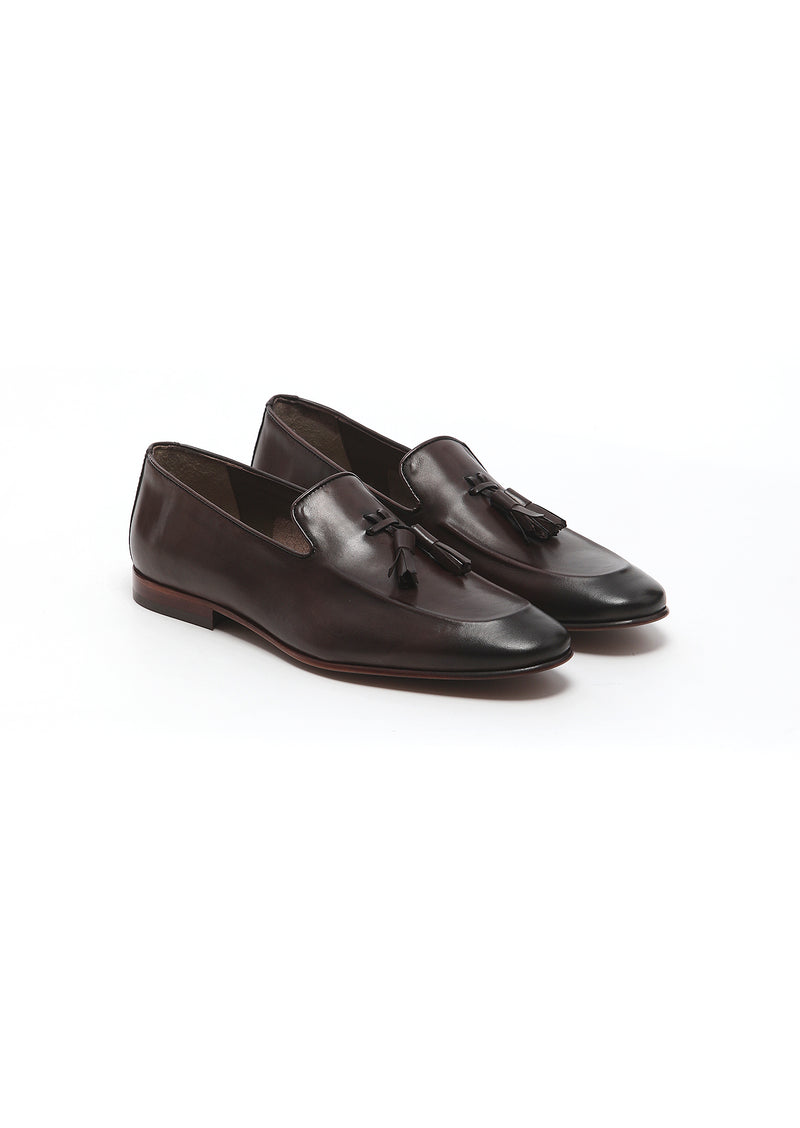 Kahverengi Deri Klasik Loafer