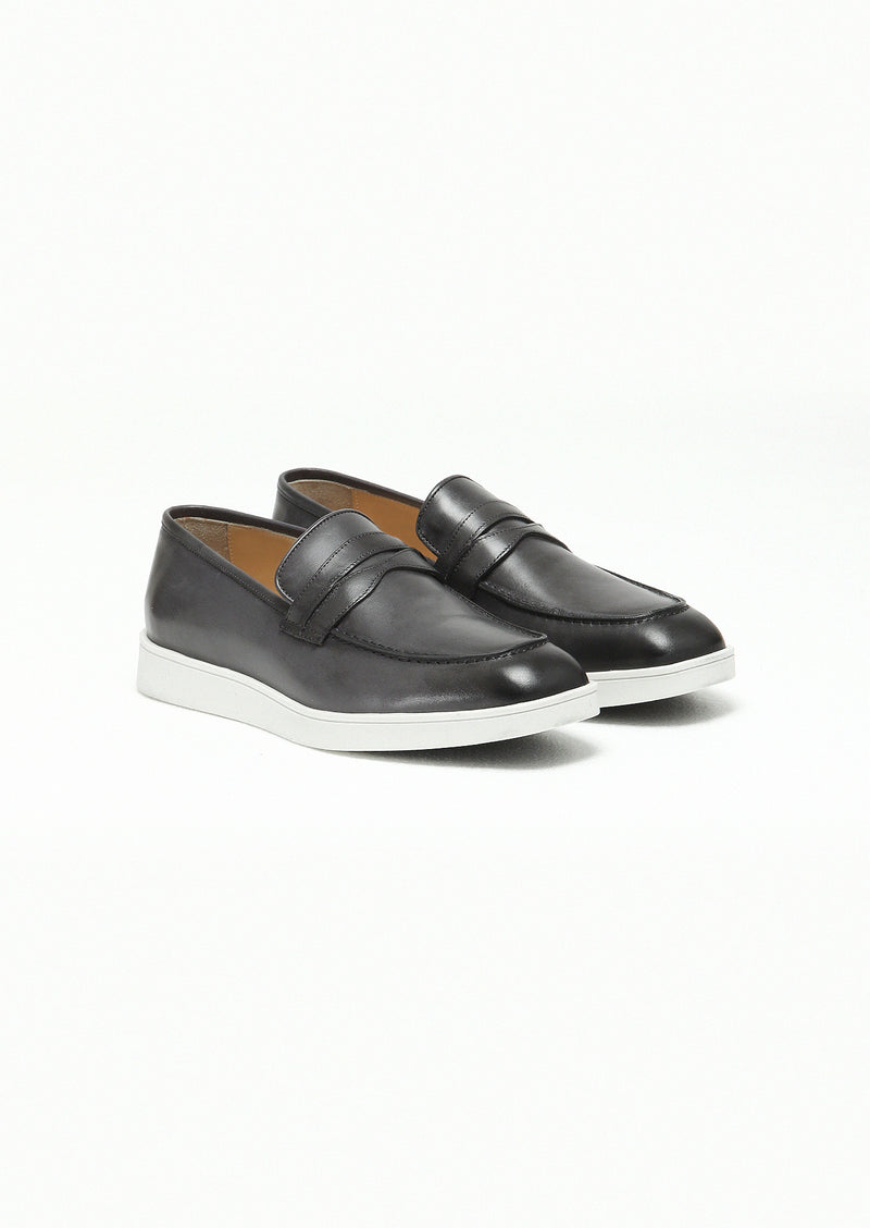 Antrasit Deri Casual Loafer
