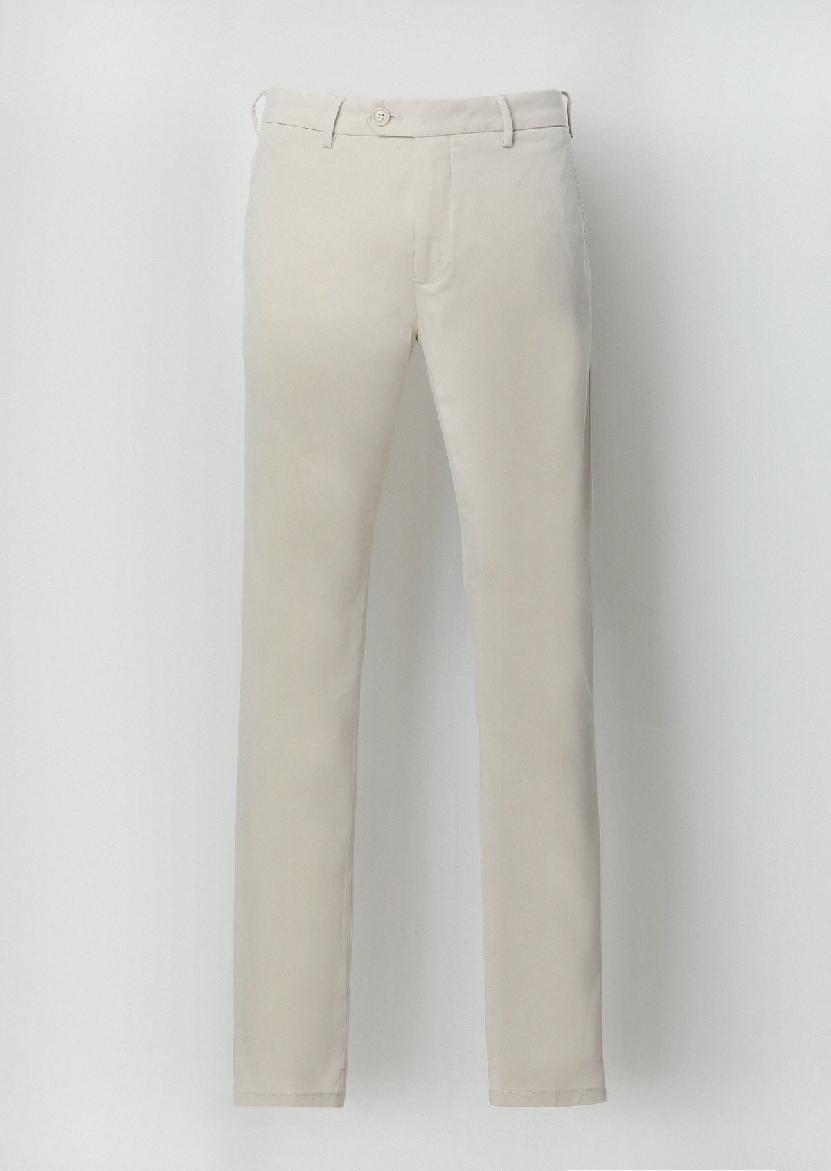 Ecru Weaving Slim Fit Casual Trousers