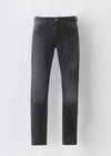 Gri Düz Slim Fit Denim Pamuk Karışımlı Pantolon