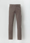 Kahverengi Düz Dokuma Slim Fit Casual Pamuk Karışımlı Pantolon