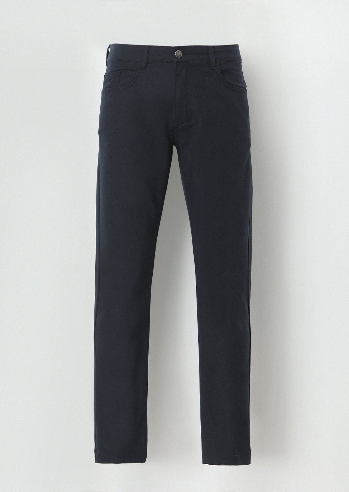 Lacivert Düz Dokuma Slim Fit Casual Pamuk Karışımlı Pantolon